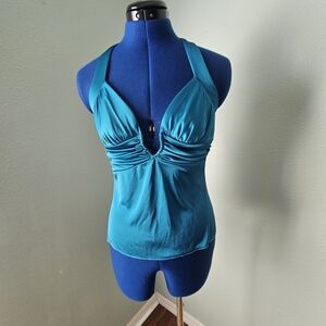 Speechless Teal Small Halter Tank